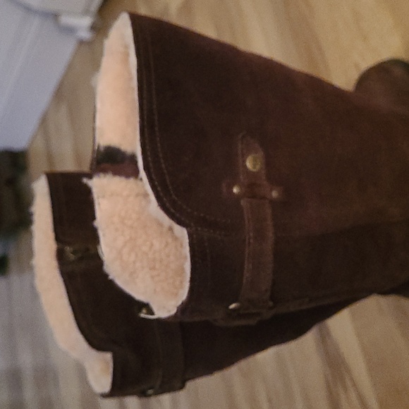 Ugg Jillian 1917 Tall Brown Suede Sheerling Boot - Picture 14 of 15